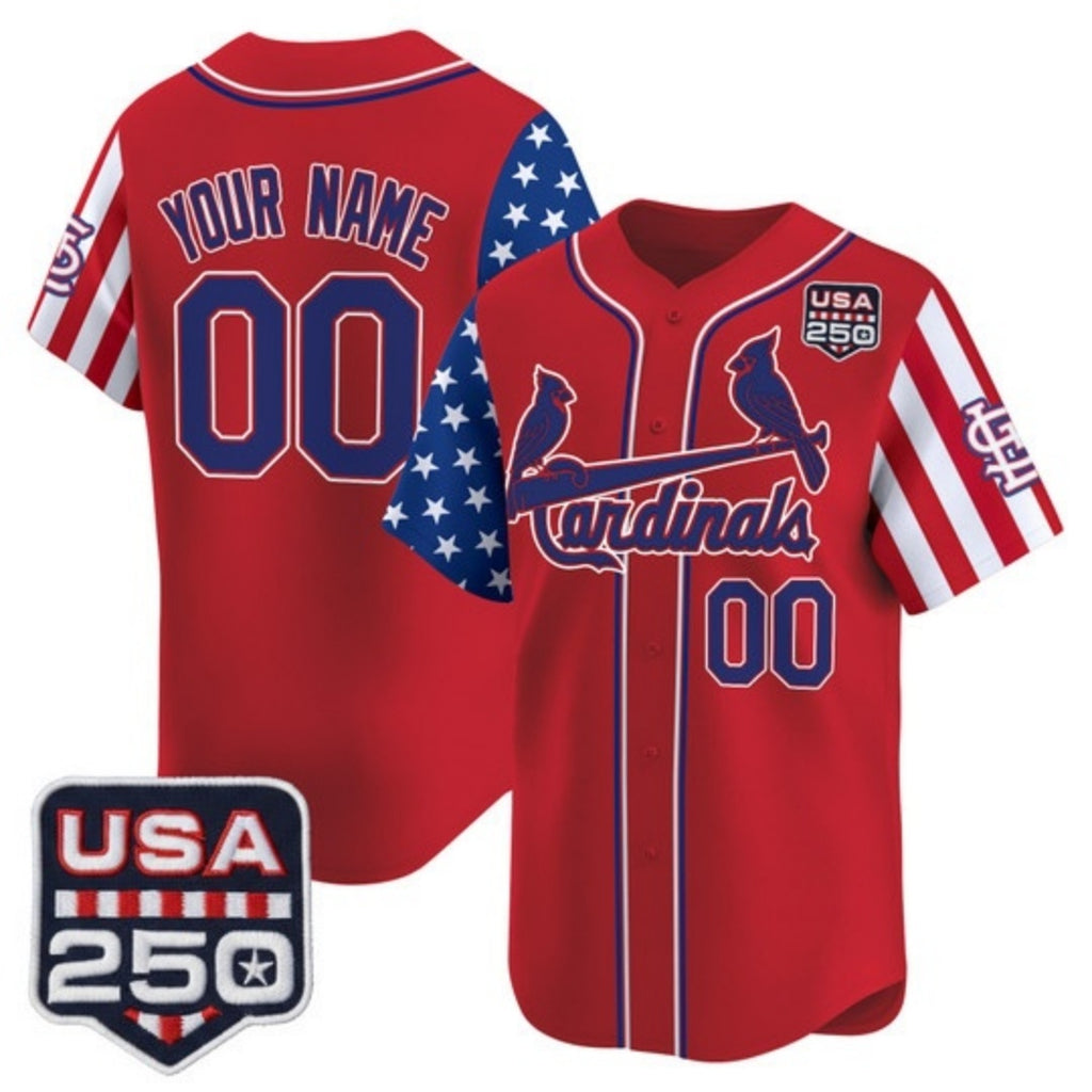 Custom St. Louis Cardinals America 250 Edition Vapor Premier Limited Red REYNOLDS Stitched Jerseys