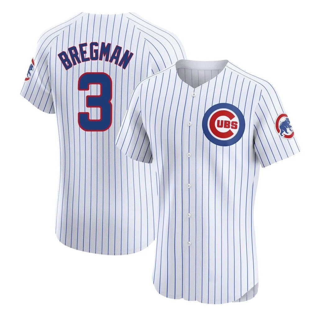 Chicago Cubs #3 Alex Bregman Player White REYNOLDS Limited Elite Home Game Stitched Jerseys
