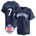 Chicago Cubs #7 Dansby Swanson Player Navy REYNOLDS City Connect 150th Anniversary Limited Home Stitched Jerseys