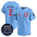 Chicago Cubs #2 Nico Hoerner Blue REYNOLDS 'Ryne Sandberg Tribute' Vapor Limited V2 Stitched Jersey