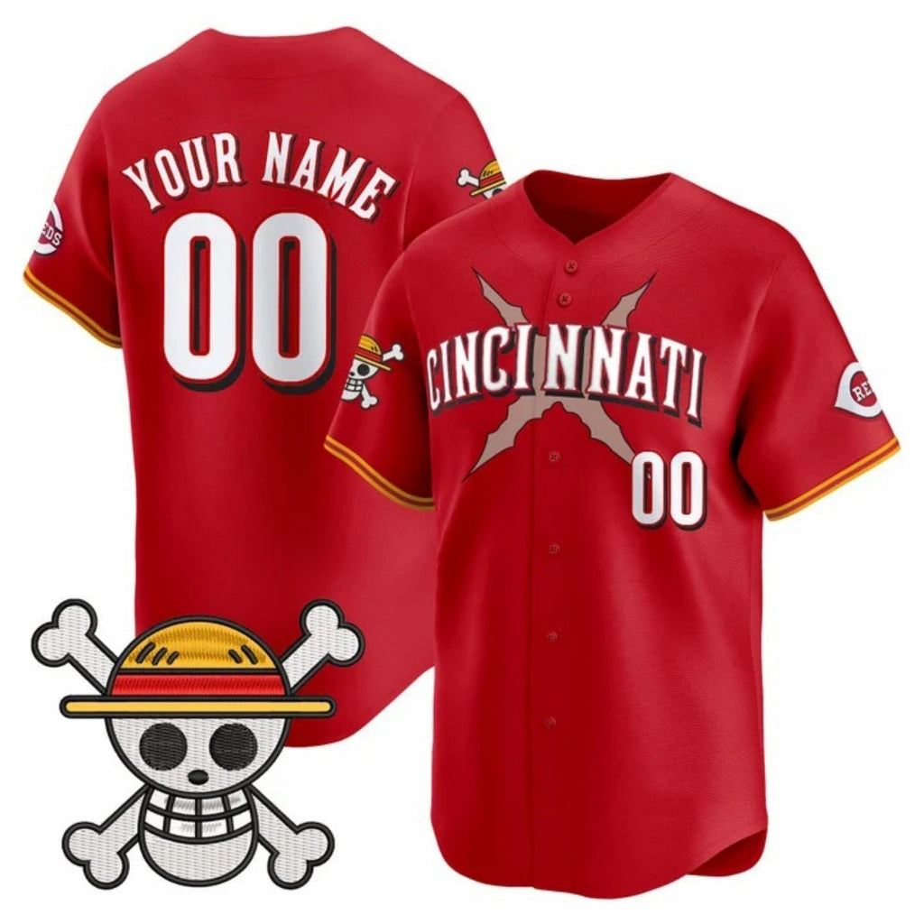 Custom Cincinnati Reds x One Piece Red REYNOLDS Vapor Premier Limited Jersey - Stitched