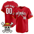 Custom Cincinnati Reds x One Piece Red REYNOLDS Vapor Premier Limited Jersey - Stitched