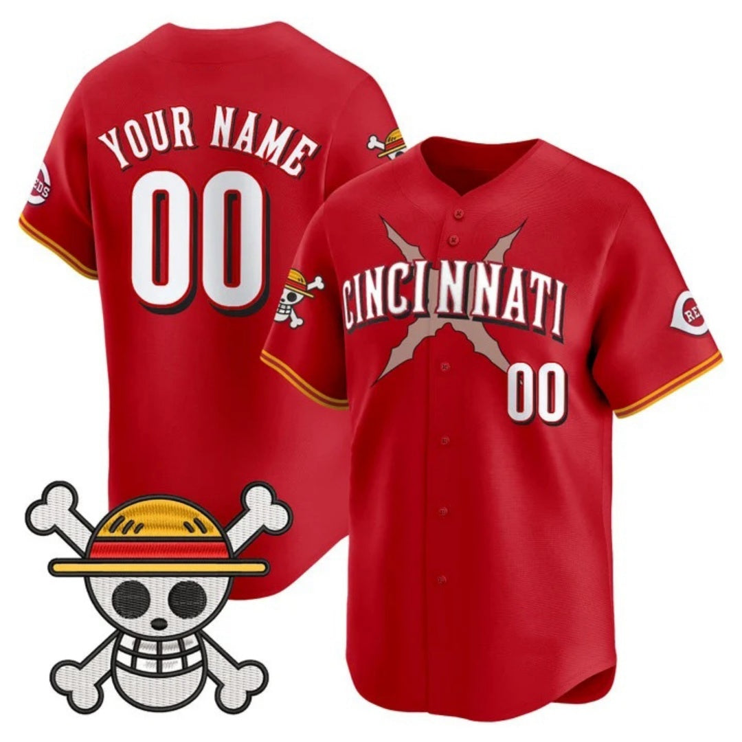 Custom Cincinnati Reds x One Piece Red REYNOLDS Vapor Premier Limited Jersey - Stitched