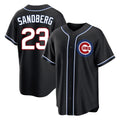 Chicago Cubs #23 Ryne Sandberg Player Black REYNOLDS Fashion Out Game Stitched Jerseys