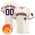Custom Milwaukee Brewers x Dragon Ball Cream REYNOLDS Vapor Premier Limited Jersey - All Stitched