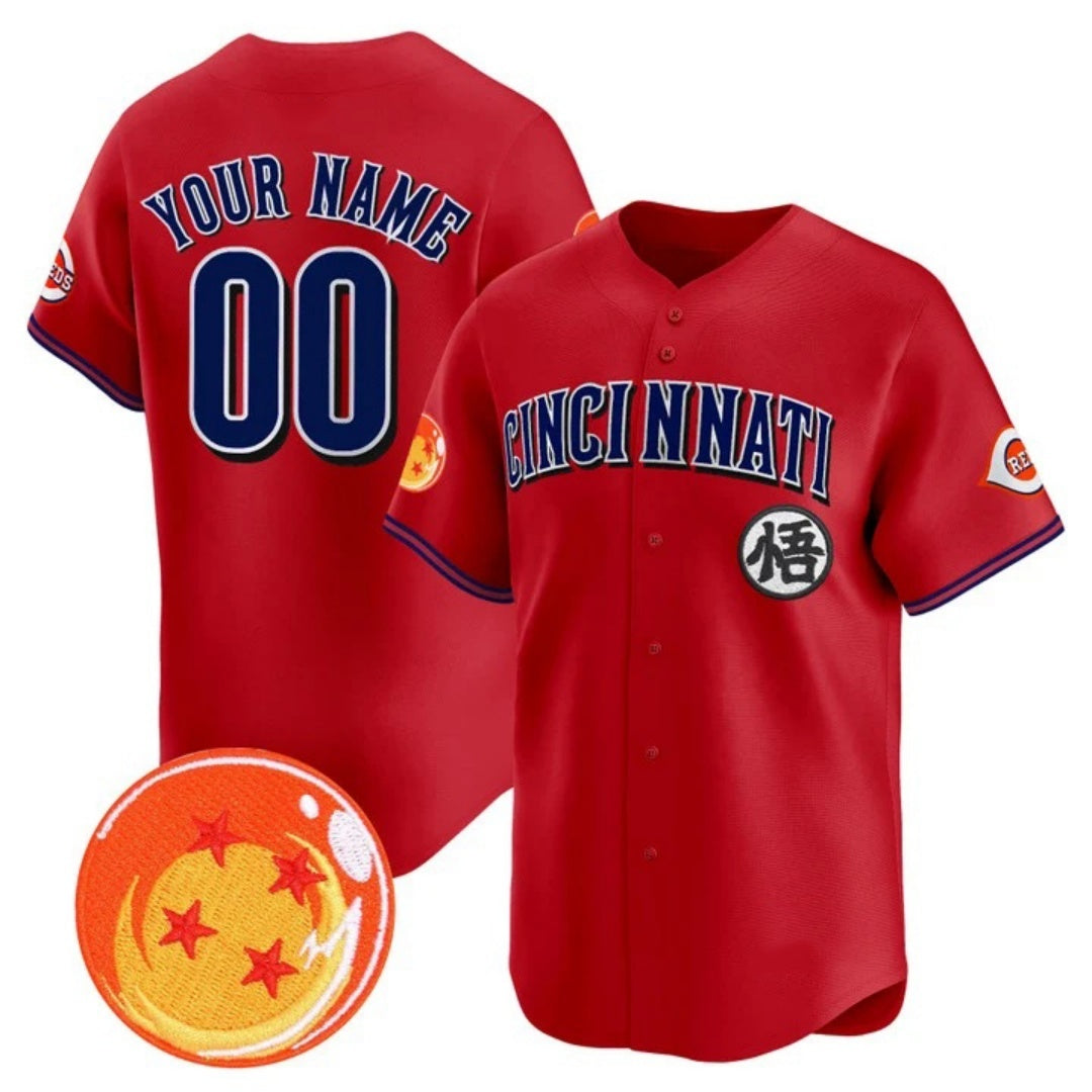 Custom Cincinnati Reds x Dragon Ball Red REYNOLDS Vapor Premier Limited Jersey - All Stitched