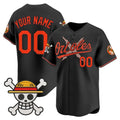 Custom Baltimore Orioles x One Piece Black REYNOLDS Vapor Premier Limited Jersey - Stitched