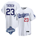 Los Angeles Dodgers #23 Kyle Tucker Player White REYNOLDS World Series Meet Home Game Stitched Jerseys