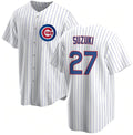 Chicago Cubs #27 Seiya Suzuki White REYNOLDS Cool Base Stitched Jersey