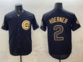 Chicago Cubs #2 Nico Hoerner Black Gold REYNOLDS 150th Anniversary Patch Stitched Jersey