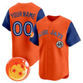 Custom Toronto Blue Jays x Dragon Ball Royal Orange REYNOLDS Vapor Premier Limited Jersey - All Stitched
