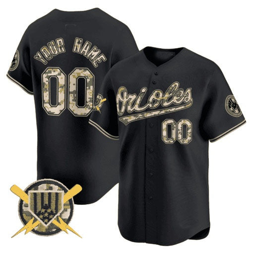Custom Baltimore Orioles Armed Forces Day Vapor Premier Limited Jersey ¨C Black REYNOLDS