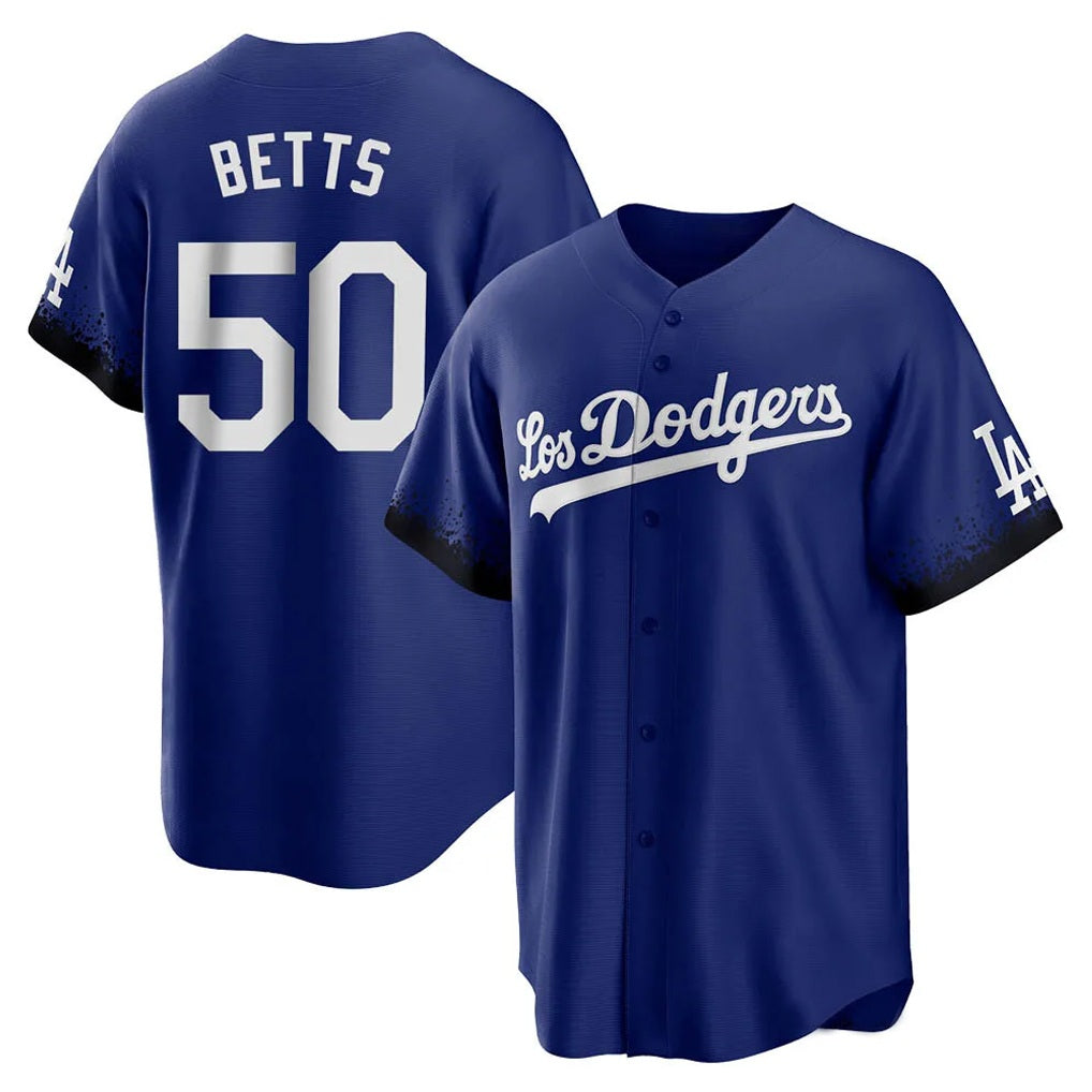 Los Angeles Dodgers #50 Mookie Betts Player Royal REYNOLDS City Connect Home Game Stitched Jerseys