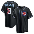 Chicago Cubs #3 Alex Bregman Player Black REYNOLDS Fashion Out Game Stitched Jerseys