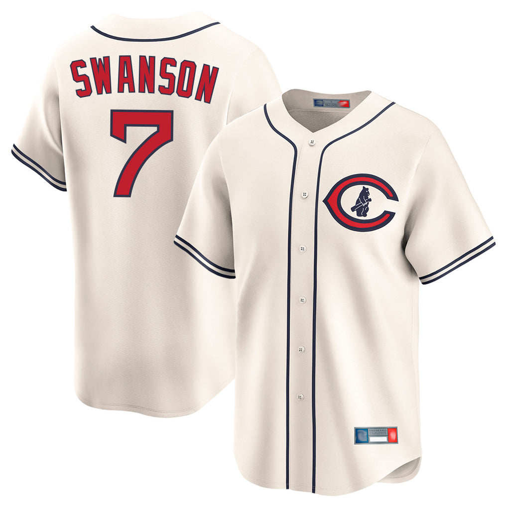 Chicago Cubs #7 Dansby Swanson Player Cream REYNOLDS Field of Dreams Limited Home Game Stitched Jerseys