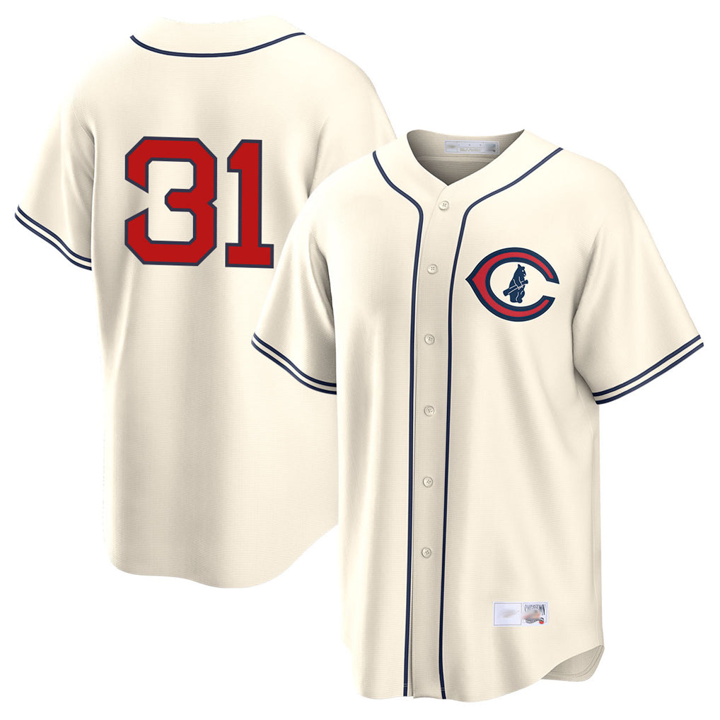 Chicago Cubs #31 Greg Maddux Player Cream REYNOLDS Field of Dreams Home Game Stitched Jerseys