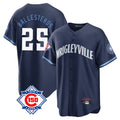 Chicago Cubs #25 Moises Ballesteros Player Navy REYNOLDS 150th Anniversary City Connect Home Game Stitched Jerseys