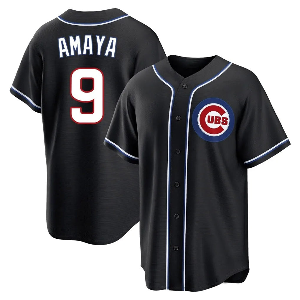 Chicago Cubs #9 Miguel Amaya Player Black REYNOLDS Fashion Out Game Stitched Jerseys