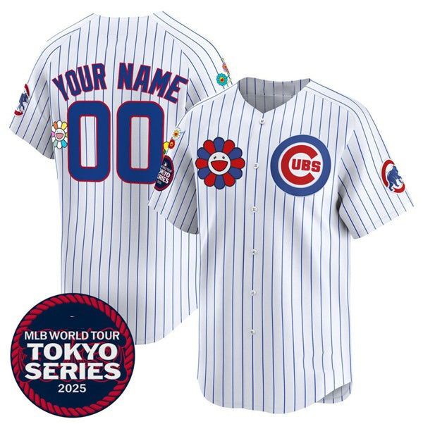 Custom Chicago Cubs draft Player White REYNOLDS 2025 Tokyo Series Limited Stitched Jersey