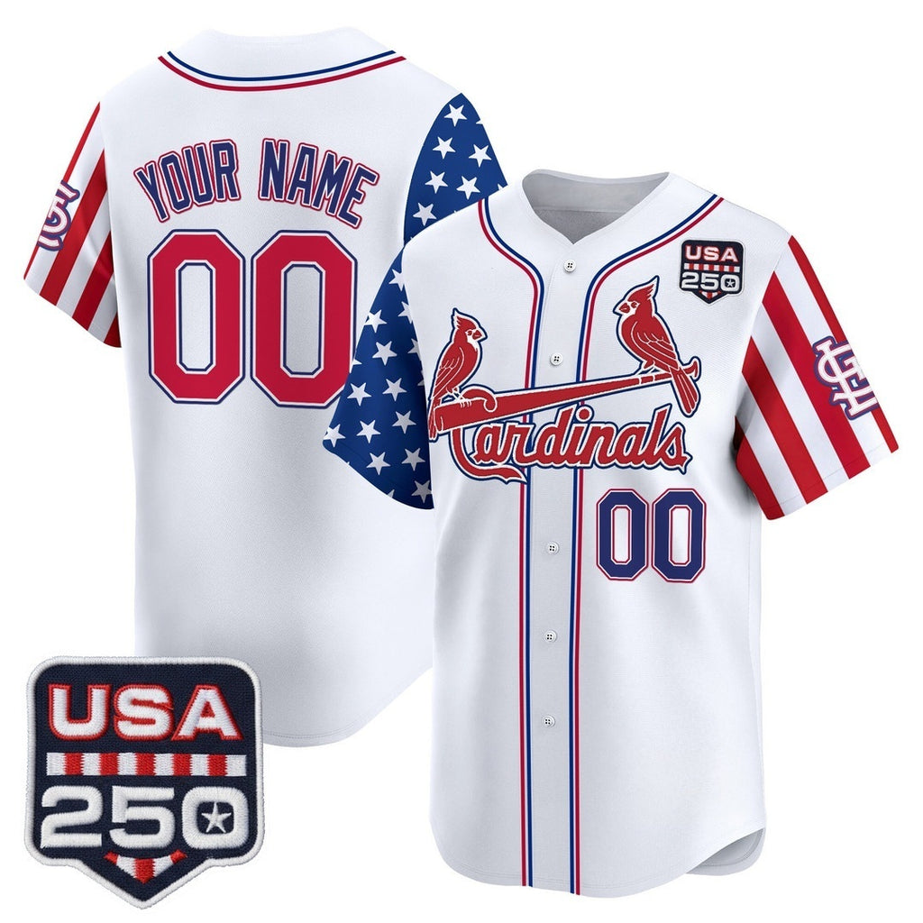 Custom St. Louis Cardinals America 250 Edition Vapor Premier Limited White REYNOLDS Stitched Jerseys