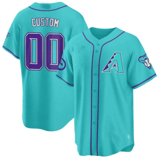 Custom Arizona Diamondbacks 2024 Teal Purple Jersey ¨C Teal 2 REYNOLDS