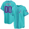 Custom Arizona Diamondbacks 2024 Teal Purple Jersey ¨C Teal 2 REYNOLDS
