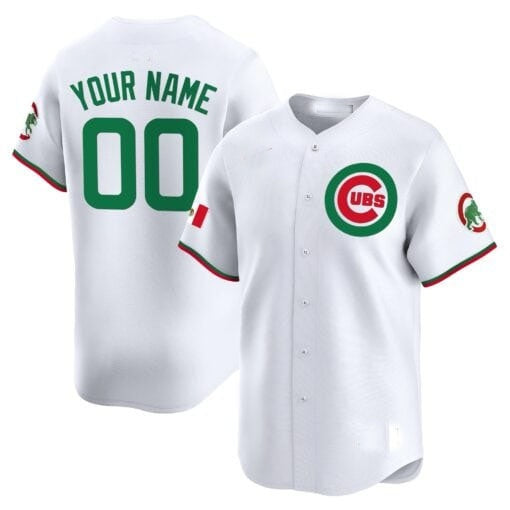 Custom Chicago Cubs Mexico Vapor Premier Limited Jersey V3 ¨C All Stitched-White REYNOLDS