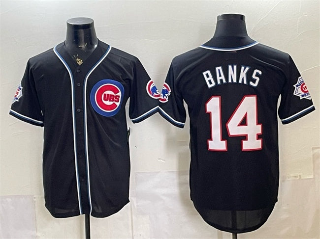 Chicago Cubs #14 Ernie Banks 150th Anniversary Black REYNOLDS Out Style Vapor Premier Limited Stitched Jersey