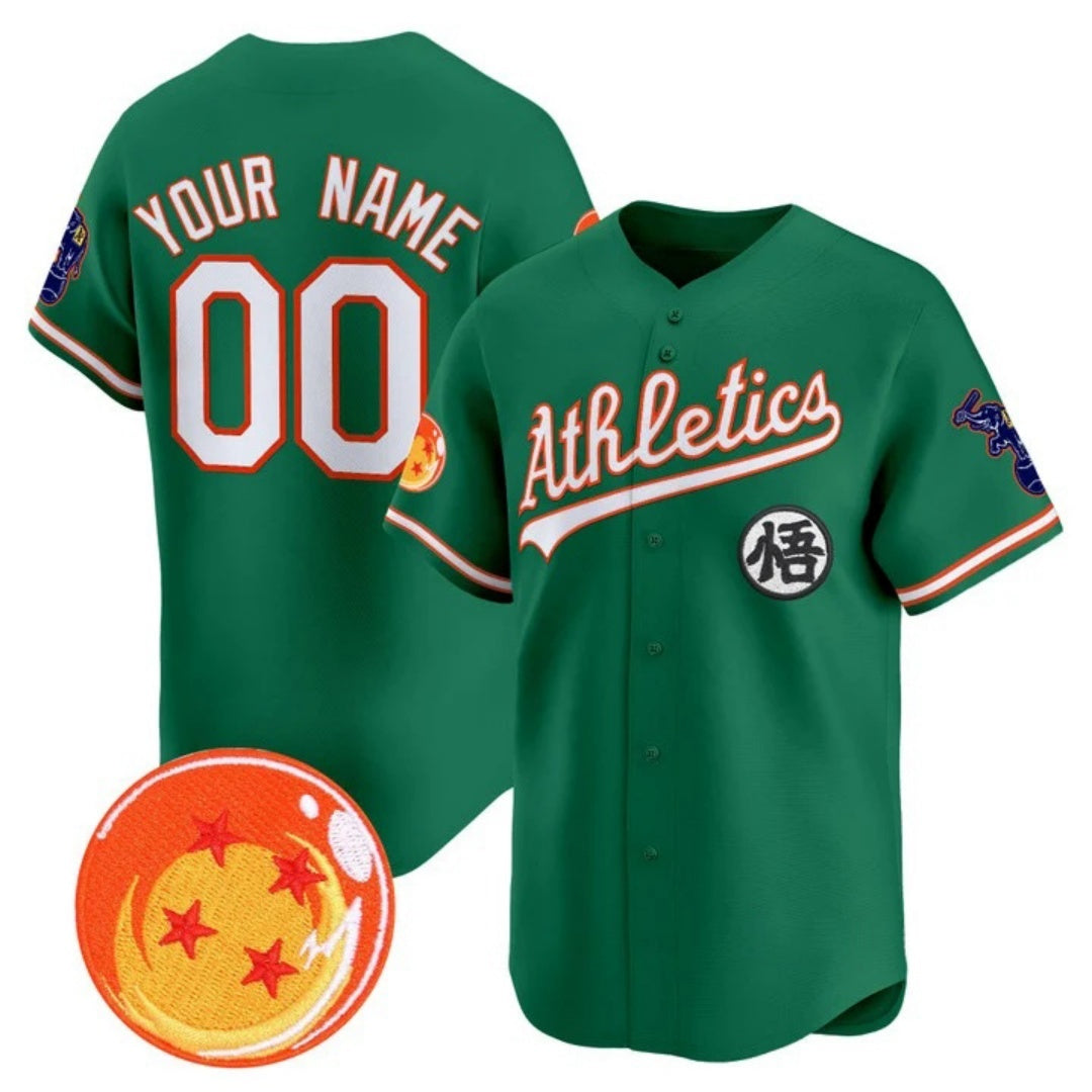 Custom Oakland Athletics x Dragon Ball Green REYNOLDS Vapor Premier Limited Jersey - All Stitched