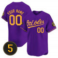 Custom Baltimore Orioles Robinson Patch Vapor Premier Limited Jersey ¨C Purple Gold REYNOLDS