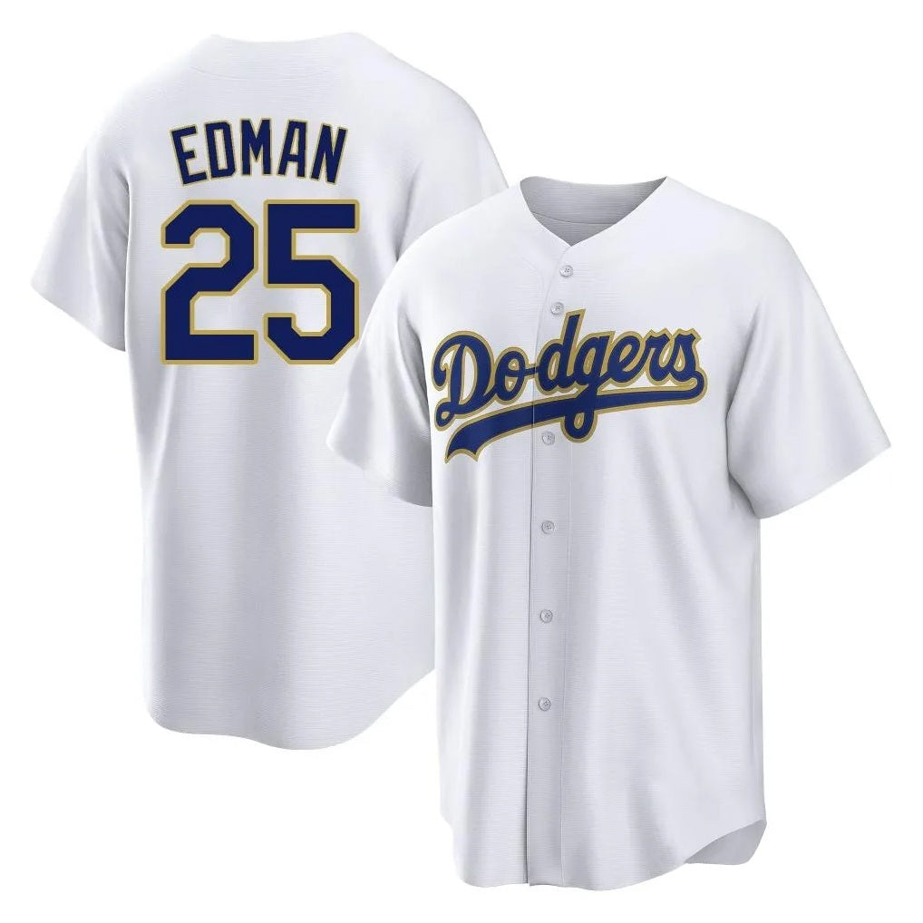Los Angeles Dodgers #25 Tommy Edman Player Gold White REYNOLDS 2026 Collection Stadium Game Stitched Jerseys