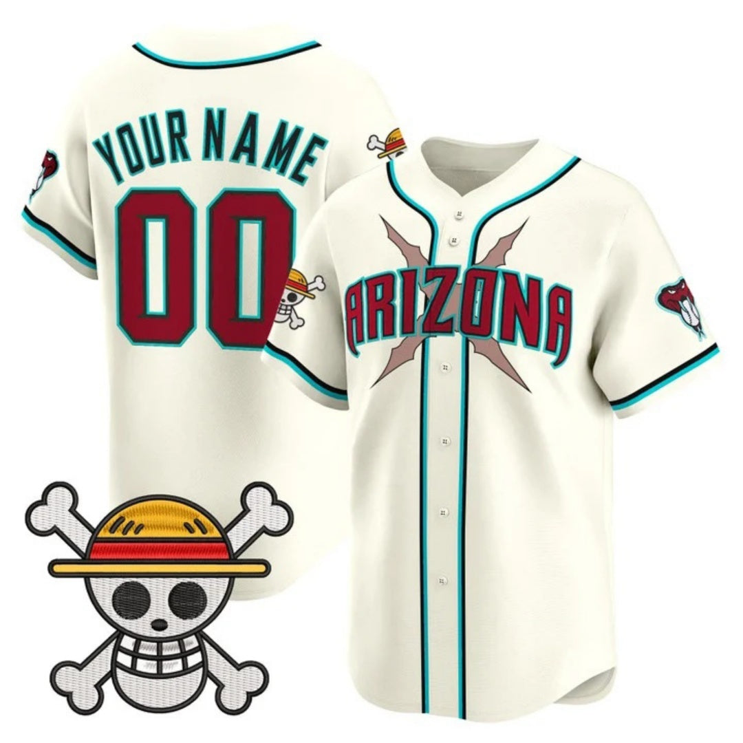 Custom Arizona Diamondbacks x One Piece Cream REYNOLDS Vapor Premier Limited Jersey - Stitched