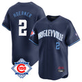 Chicago Cubs #2 Nico Hoerner Player Navy REYNOLDS City Connect 150th Anniversary Limited Home Stitched Jerseys