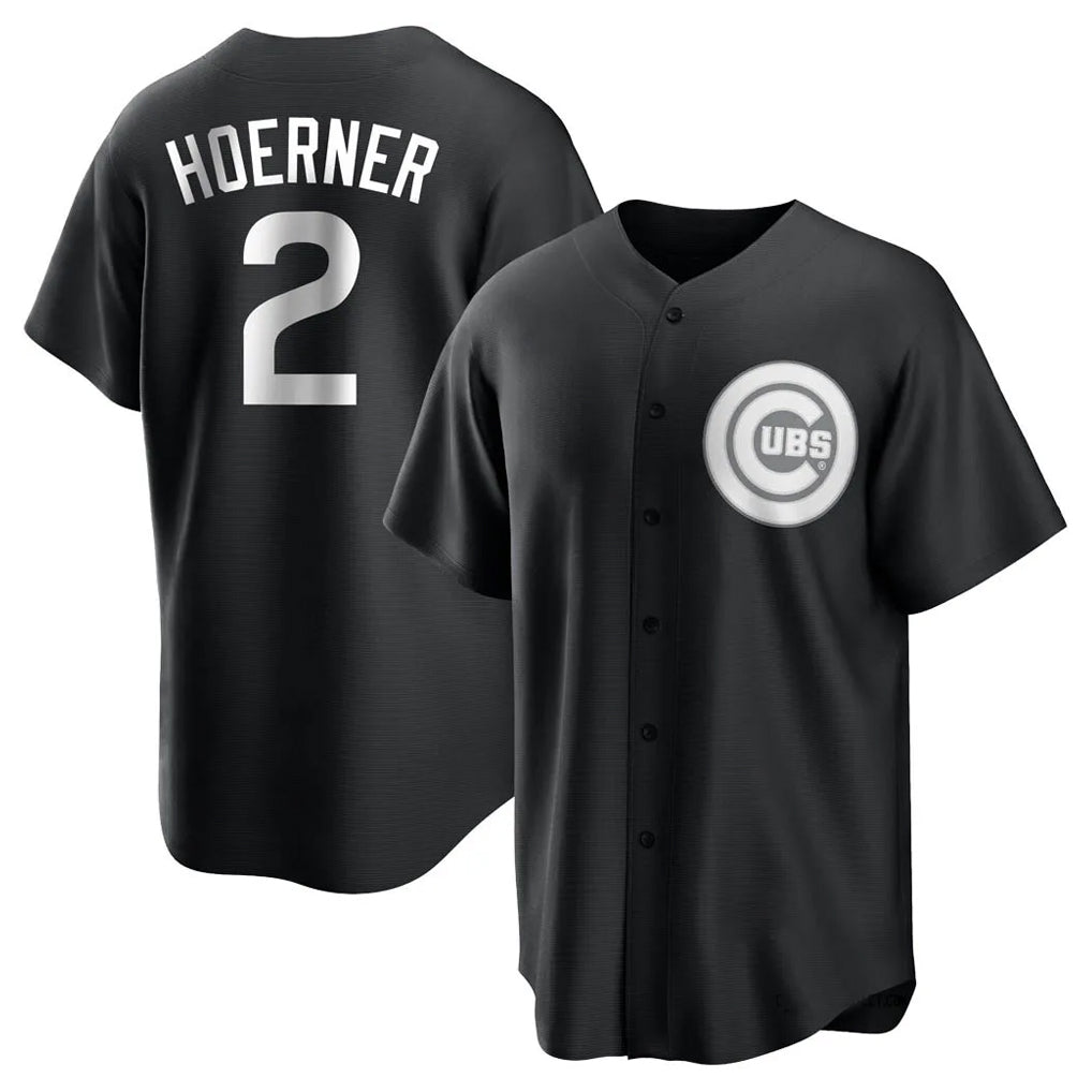 Chicago Cubs #2 Nico Hoerner Player Black REYNOLDS Game Stitched Jerseys