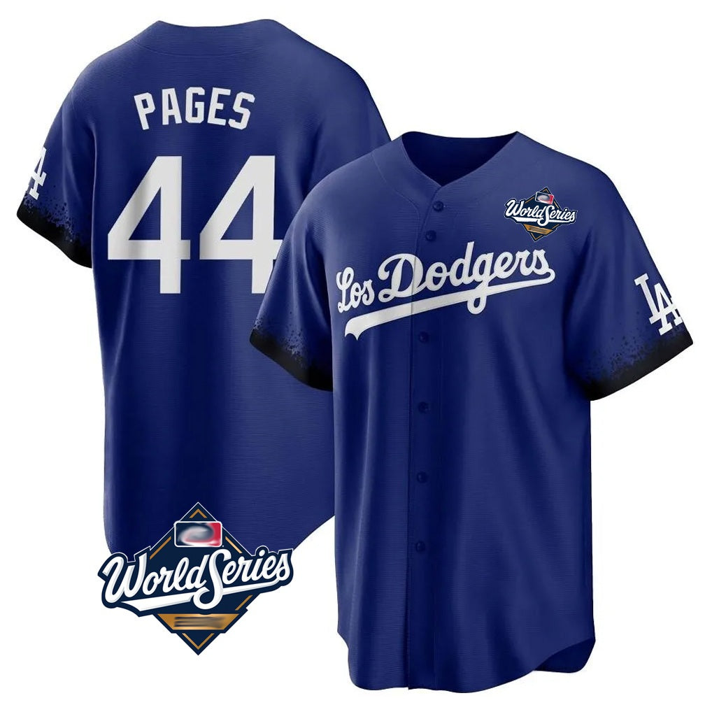 Los Angeles Dodgers #44 Andy Pages Player Royal REYNOLDS World Series City Connect Home Game Stitched Jerseys