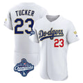 Los Angeles Dodgers #23 Kyle Tucker Player Gold White REYNOLDS World Series Meet 2026 Collection Stadium Limited Elite Stitched Jerseys