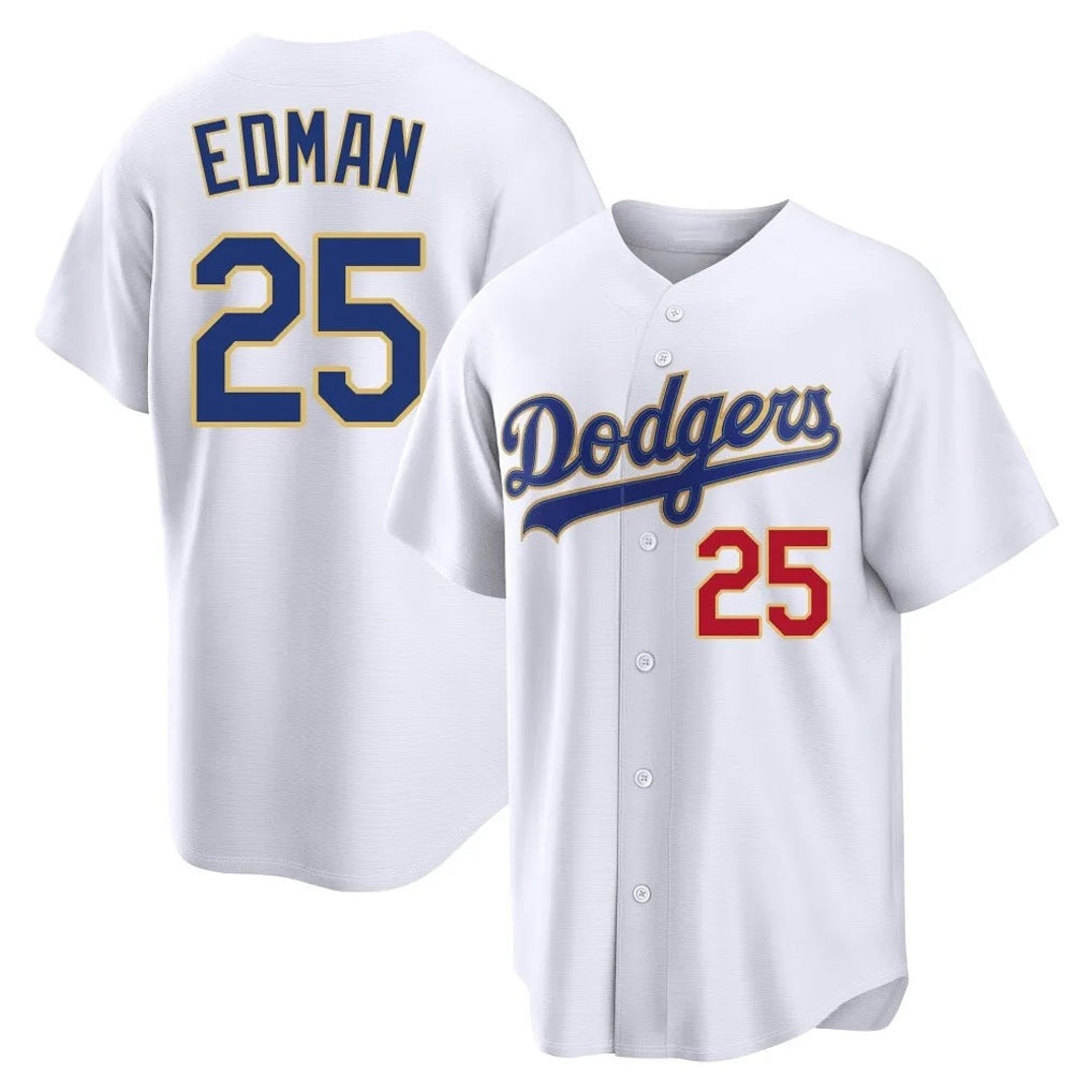 Los Angeles Dodgers #25 Tommy Edman Player Gold White REYNOLDS 2026 Collection Stadium Limited Stitched Jerseys