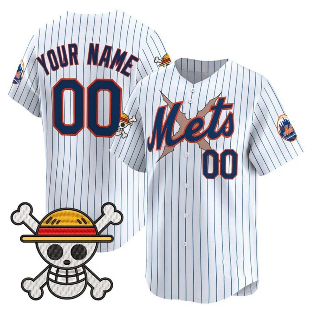 Custom New York Mets x One Piece White REYNOLDS Vapor Premier Limited Jersey - Stitched