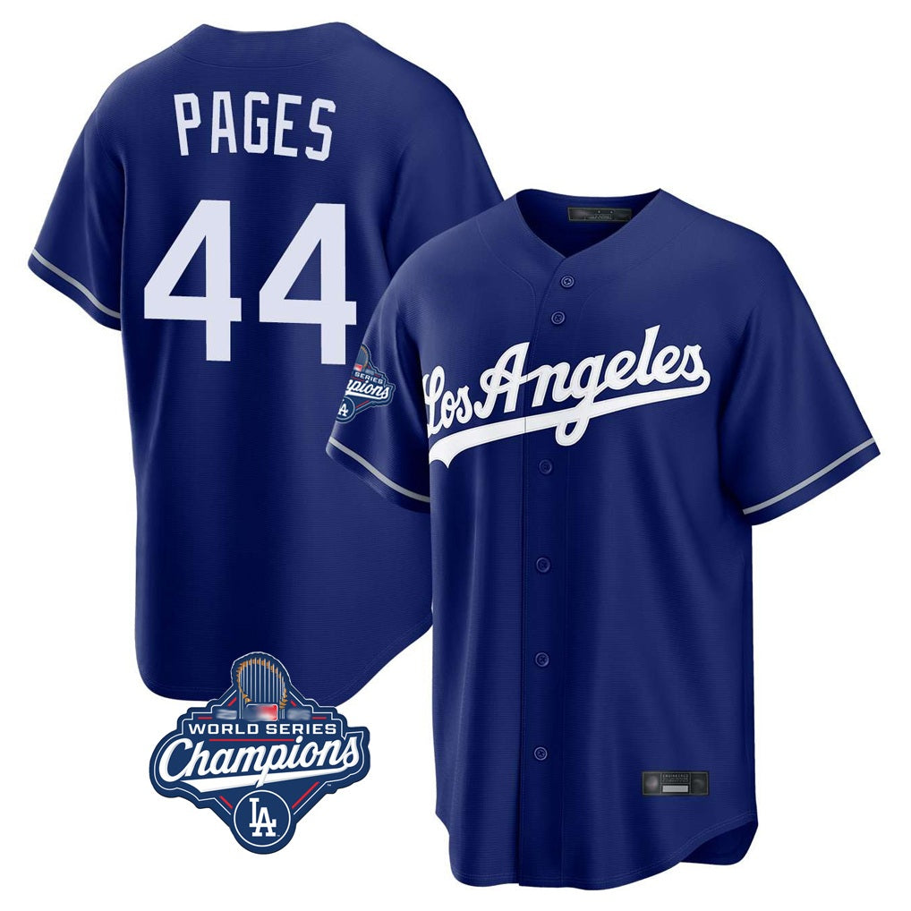 Los Angeles Dodgers #44 Andy Pages Player Royal REYNOLDS World Series Meet Game Stitched Jerseys