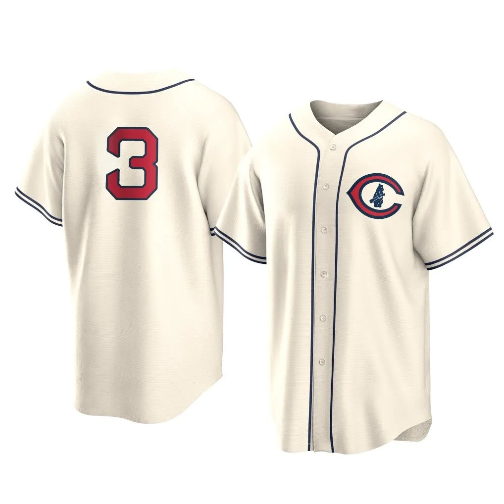 Chicago Cubs #3 Alex Bregman Player Cream REYNOLDS Field of Dreams Home Game Stitched Jerseys