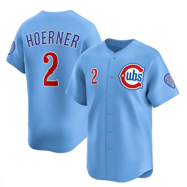 Chicago Cubs #2 Nico Hoerner Blue REYNOLDS 2024-25 2nd Alternate Limited Stitched Jersey