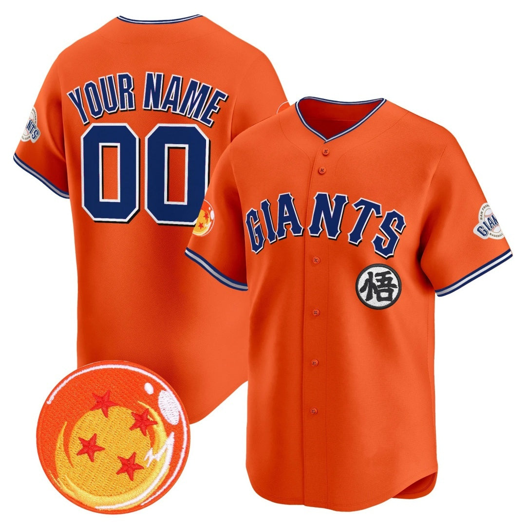 Custom San Francisco Giants x Dragon Ball Orange REYNOLDS Vapor Premier Limited Jersey - All Stitched