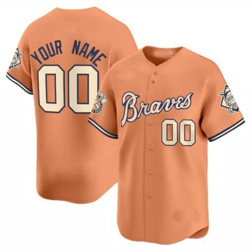 Custom Atlanta Braves Peaches n¡¯ Cream Vapor Premier Limited Jersey ¨C All Stitched-Peaches REYNOLDS