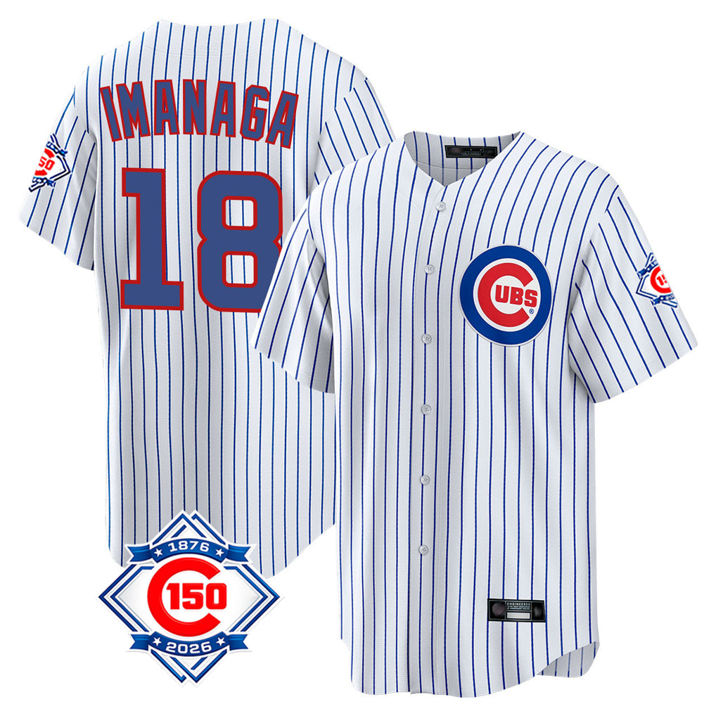 Chicago Cubs #18 Shota Imanaga Player White REYNOLDS 150th Anniversary Home Game Stitched Jerseys