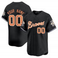 Custom Atlanta Braves Peaches n¡¯ Cream Vapor Premier Limited Jersey ¨C Black REYNOLDS