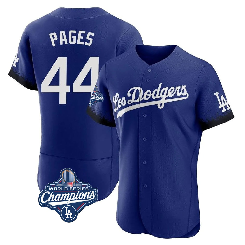 Los Angeles Dodgers #44 Andy Pages Player Royal REYNOLDS World Series Meet City Connect Elite Home Stitched Jerseys