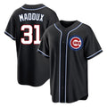Chicago Cubs #31 Greg Maddux Player Black REYNOLDS Fashion Out Game Stitched Jerseys