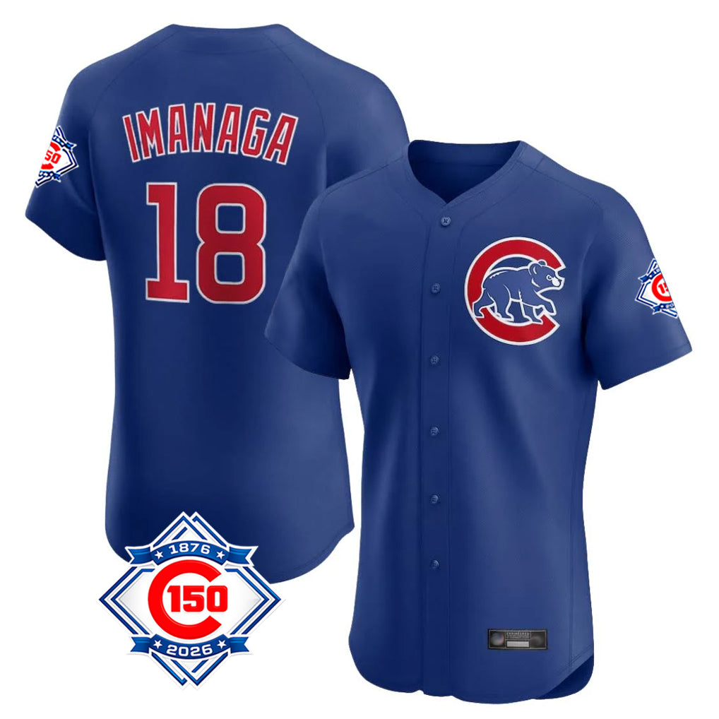 Chicago Cubs #18 Shota Imanaga Player Royal REYNOLDS 150th Anniversary Limited Elite Home Stitched Jerseys