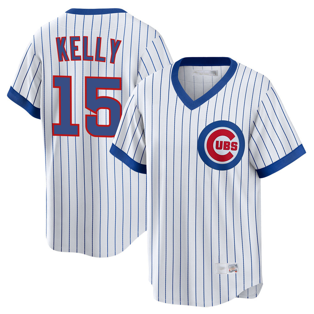 Chicago Cubs #15 Carson Kelly Player White REYNOLDS T-shirt Cooperstown Collection Limited Stitched Jerseys