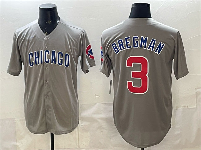 Chicago Cubs #3 Alex Bregman Grey REYNOLDS Limited Stitched Jersey
